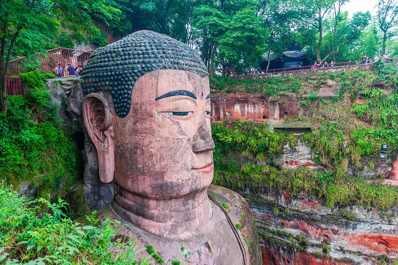 Leshan Giant Buddha carved into the cliff, Sichuan