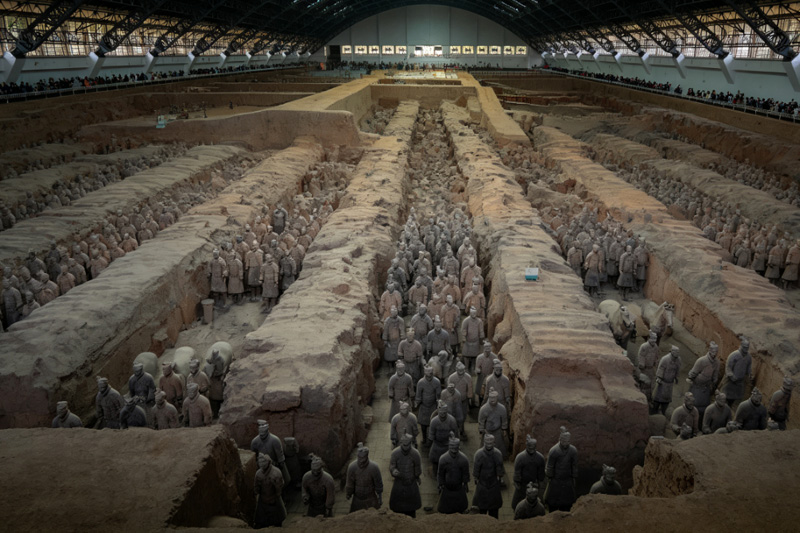 Terracotta Army warriors in the excavation pits at Emperor Qinshihuang site, Xi’an