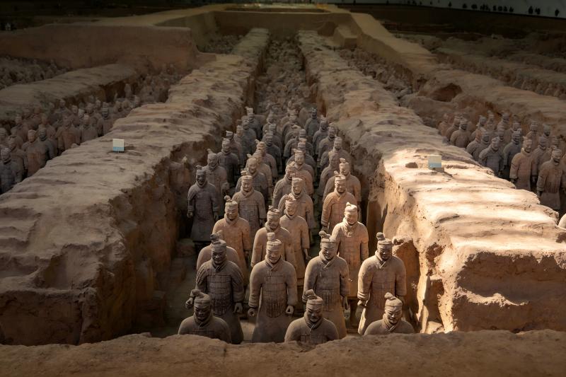 Terracotta Warriors Museum entrance and visitors