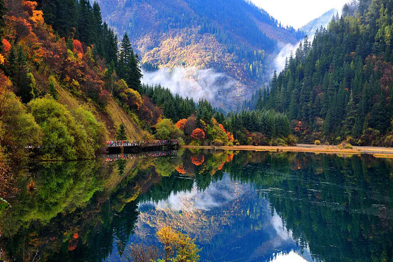 Turquoise alpine lakes and forests of Jiuzhaigou National Park
