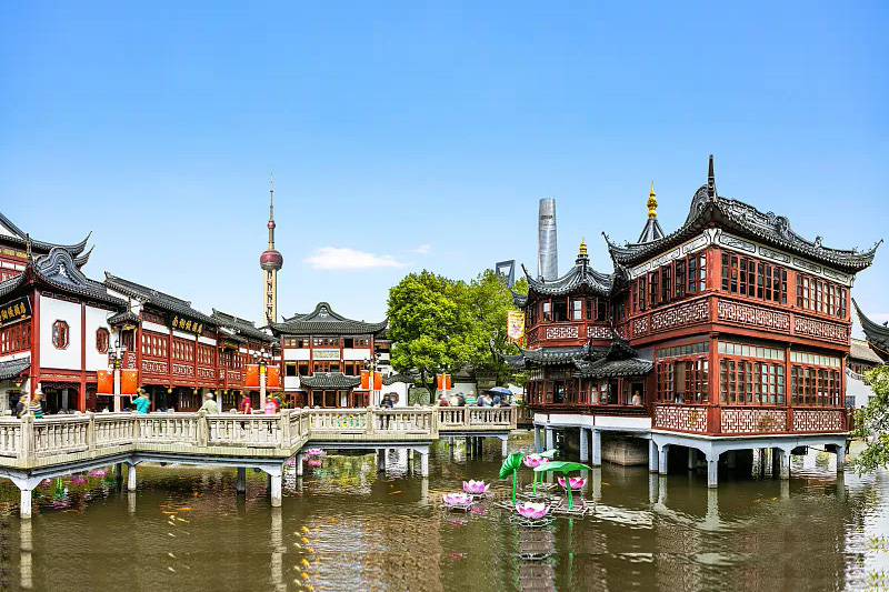 Yu Garden traditional Ming-style garden pavilions, Shanghai
