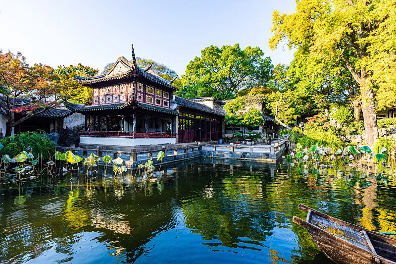 Yu Garden traditional pavilion and pond, Shanghai