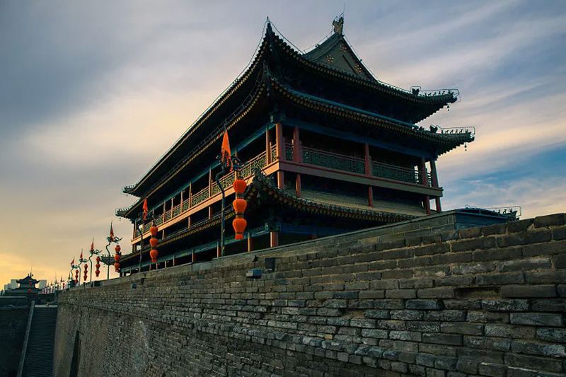 Xi'an city landmarks on a sunny day